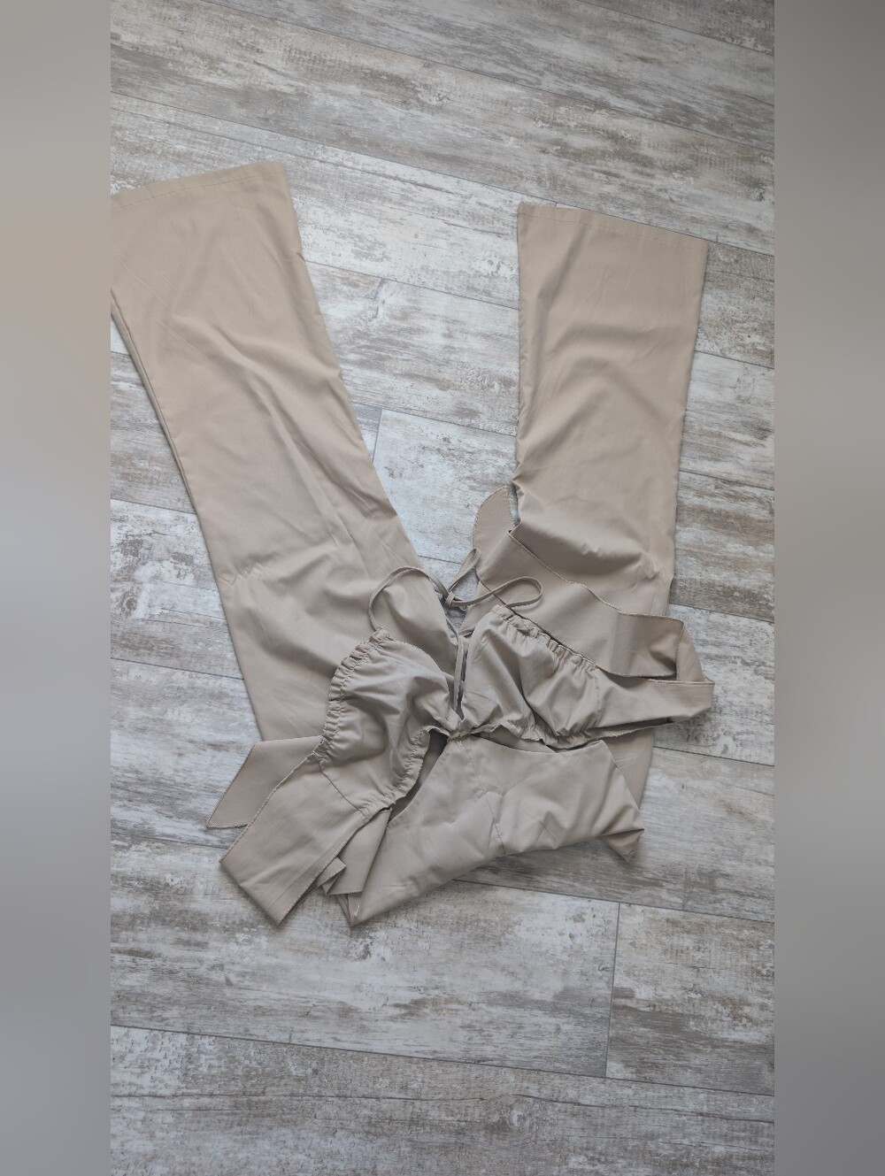 SHEIN Beige Cutout Wide-Leg Jumpsuit - Picture 2 of 10